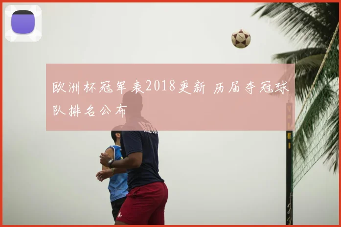 欧洲杯冠军表2018更新 历届夺冠球队排名公布